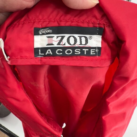 Vintage Izod Lacoste Red Nylon Windbreaker Jacket L Large Lightweight Outerwear - Picture 7 of 9